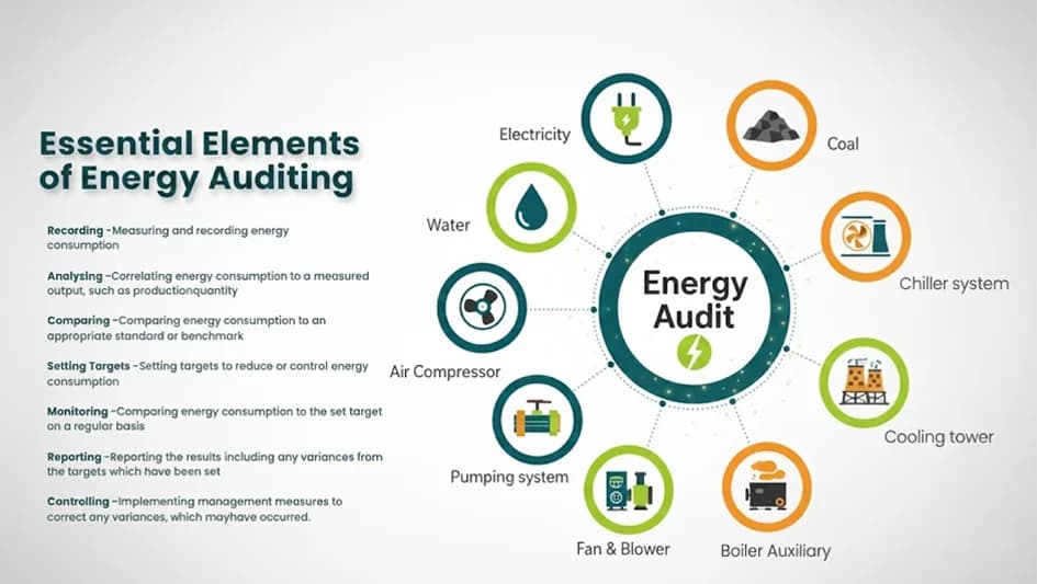 Essential Elements of Energy Auditing Diagram